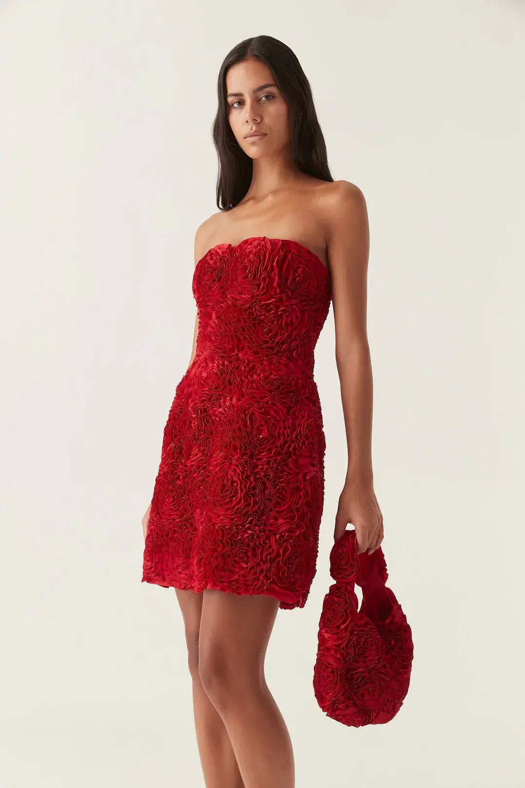 Aje Gazer Rosette Mini Dress Scarlet Red Size 6 photo 6