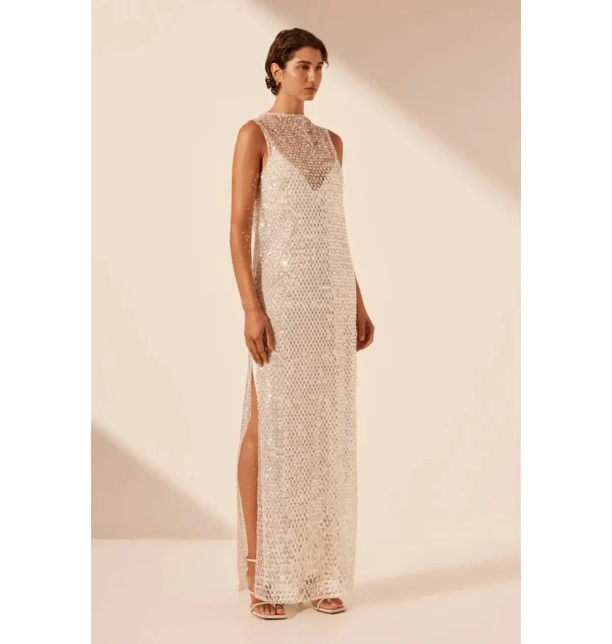 Shona Joy Asteria Midi Dress Silver Size AU 8 photo 2