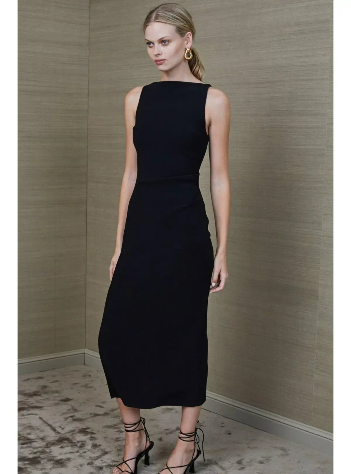 Bec & Bridge Arlette Tuck Midi Dress Black Size AU 6 photo 2