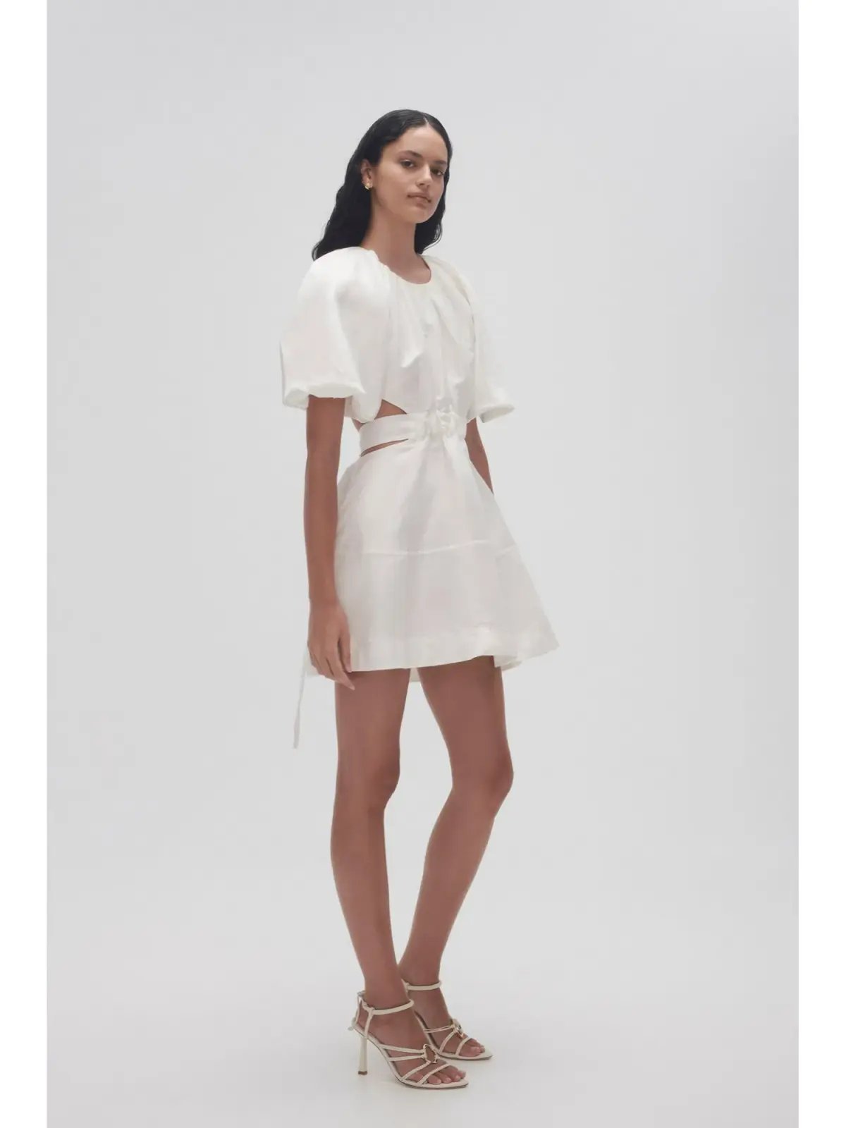 Aje Mimosa Cut Out Mini Dress in Ivory White Size AU 12 photo 5