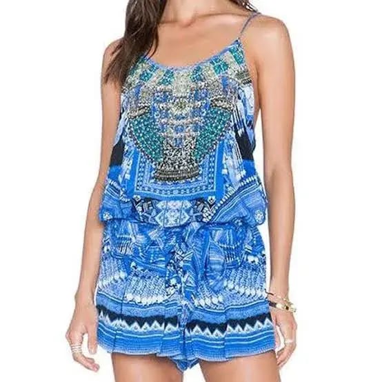Camilla A World Between The Warp Playsuit Print Blue Size 6/XS photo 2