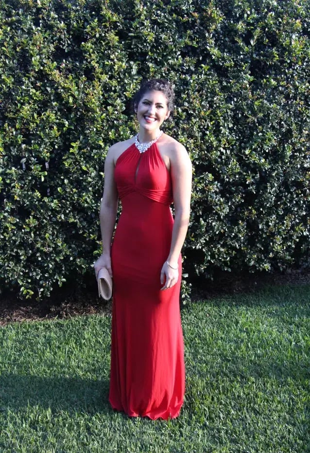 Rose Noir Halter Formal Floor Length Gown Red Size 8 photo 3