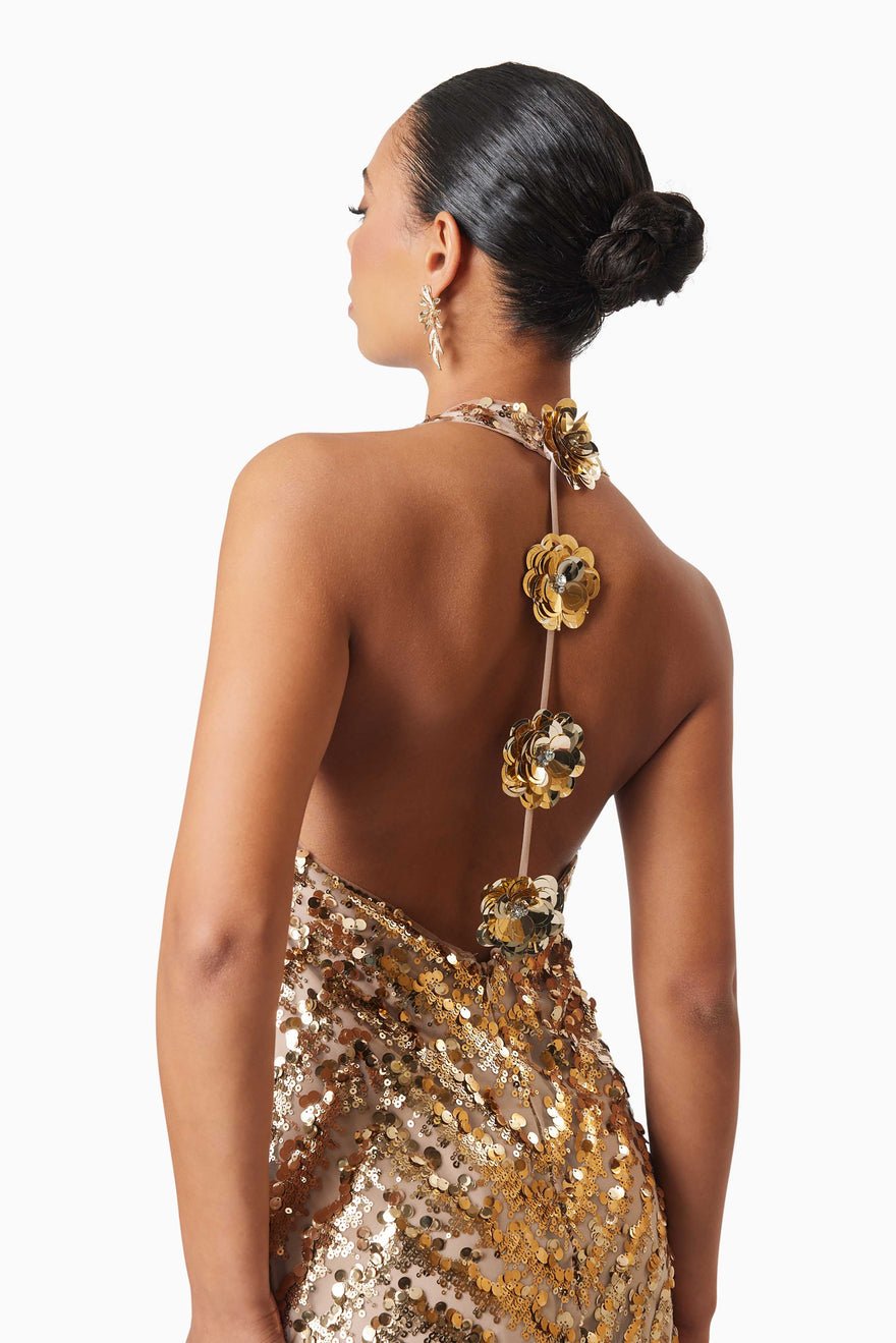 Elliatt Alisha Party Mini Dress - Gold photo 2