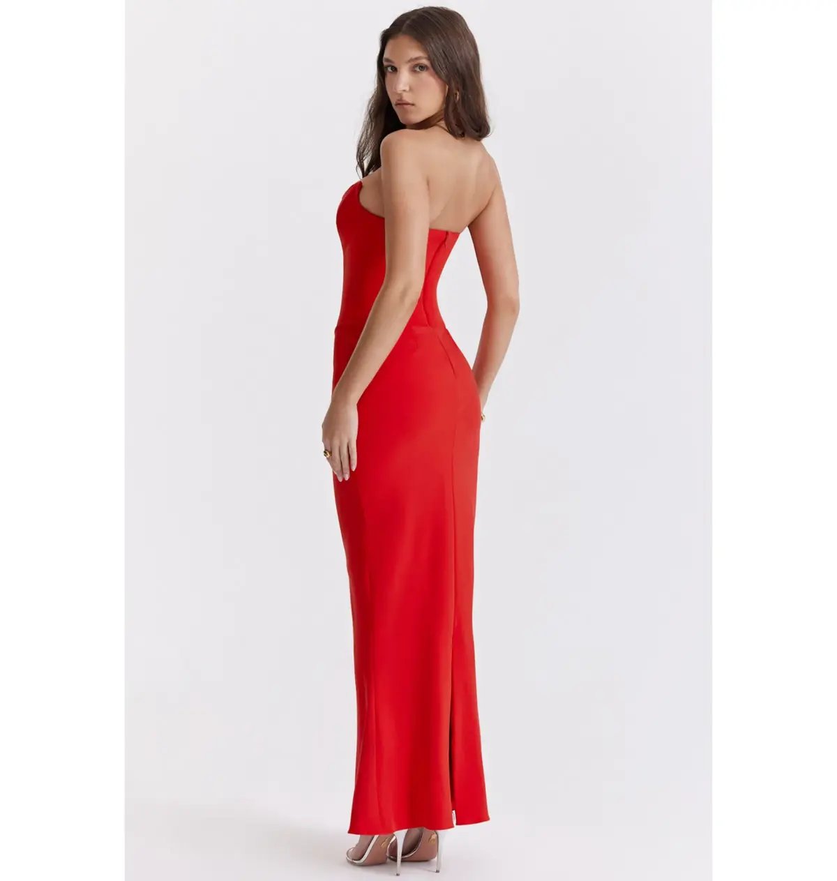 House of CB Tamara Strapless Maxi Dress Cherry Red Size M / AU 10 photo 6