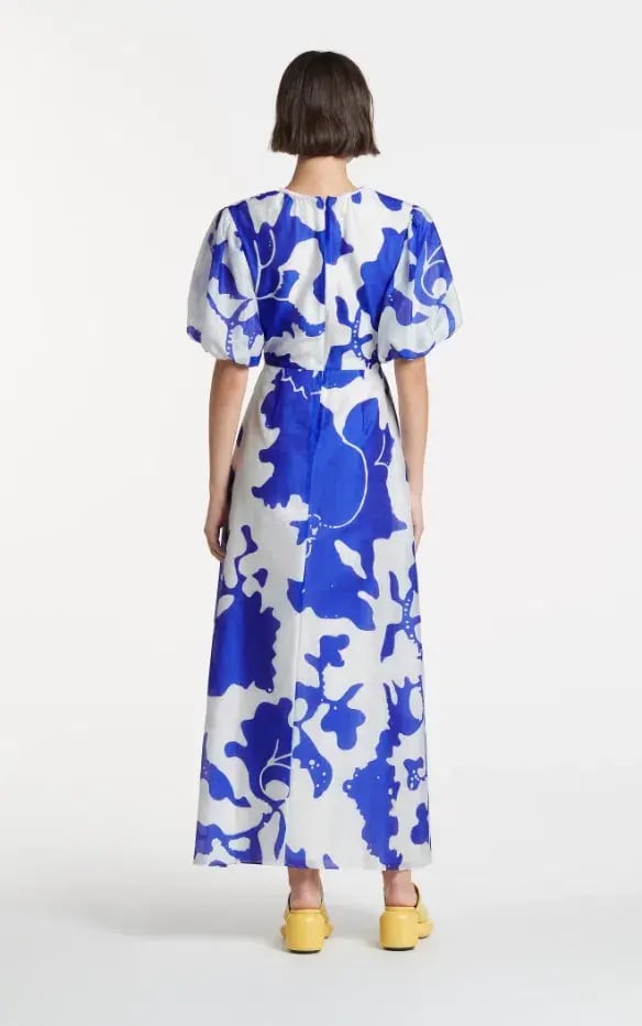 Sir the Label Vivi Puff Sleeve Maxi Dress Blue Print Size 1/AUS 8 photo 3