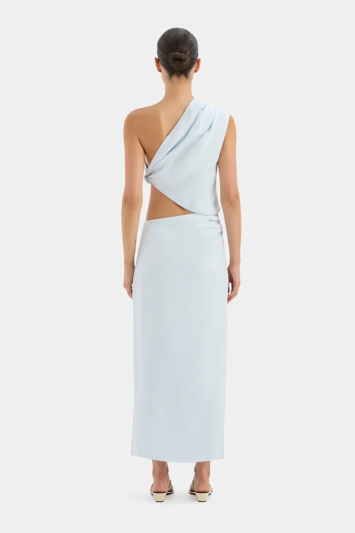 Sir The Label Iris Knot Top and Asymmetric Midi Skirt Set Light Blue Size 0 / AU 6 photo 2