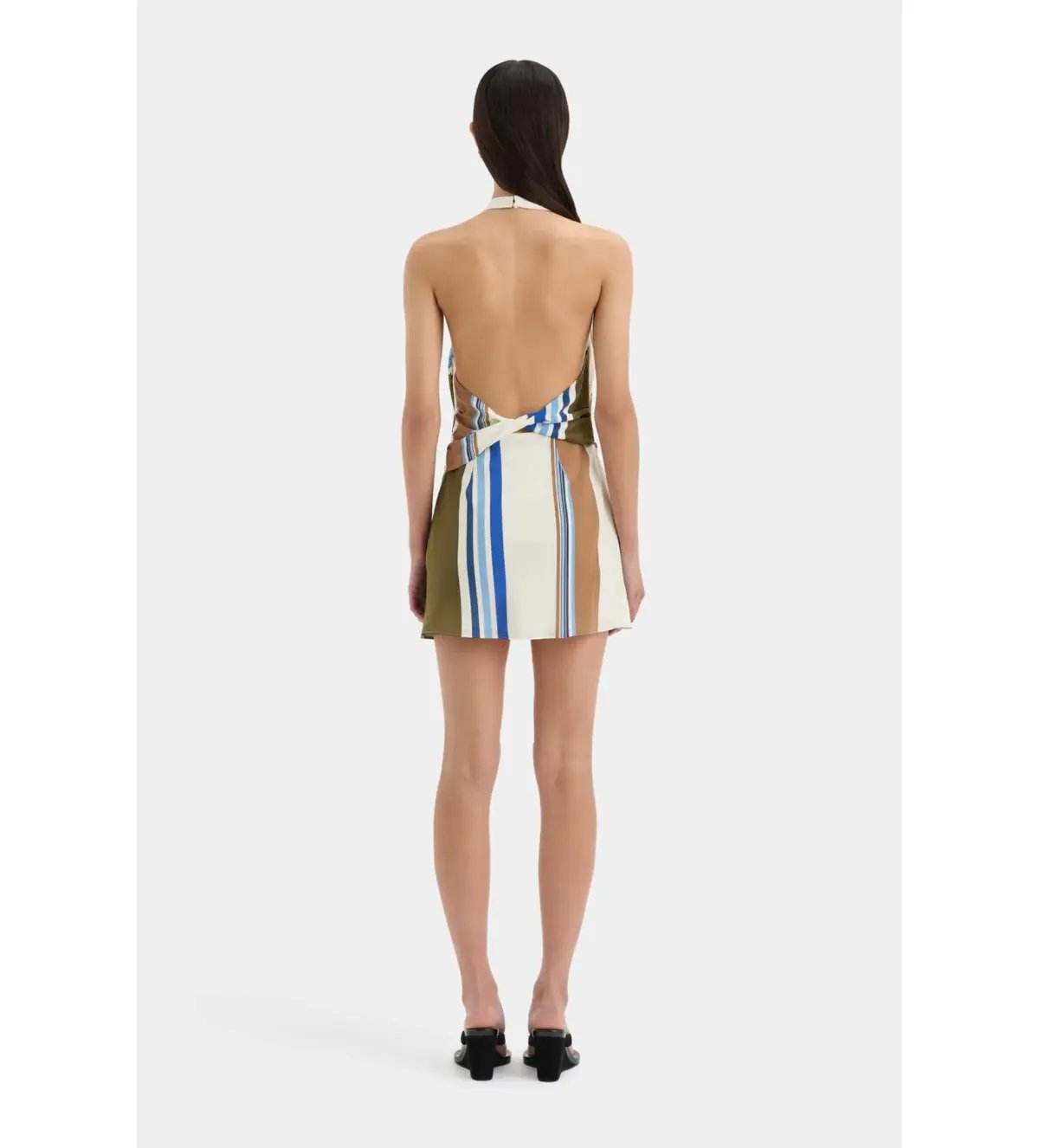 Sir The Label Thistle Halter Mini Dress Blue Baiadera Size AU 6 photo 3