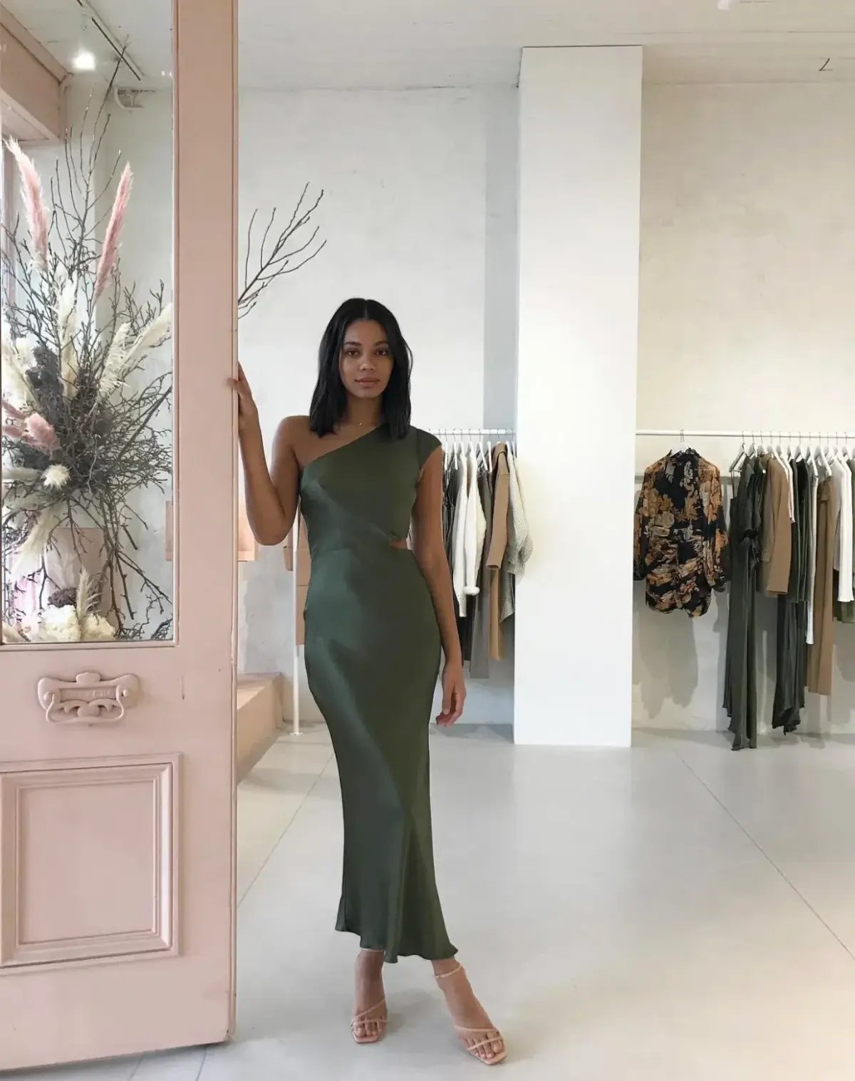 Bec & Bridge Delphine Asym Midi Dress Fern Green Size 10 photo 2