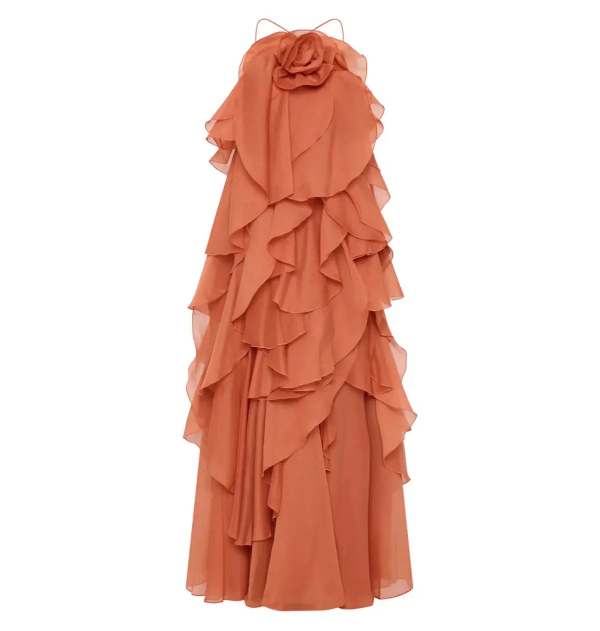 Aje Pandorea Layered Maxi Dress Coral Clay Size AU 8 photo 4