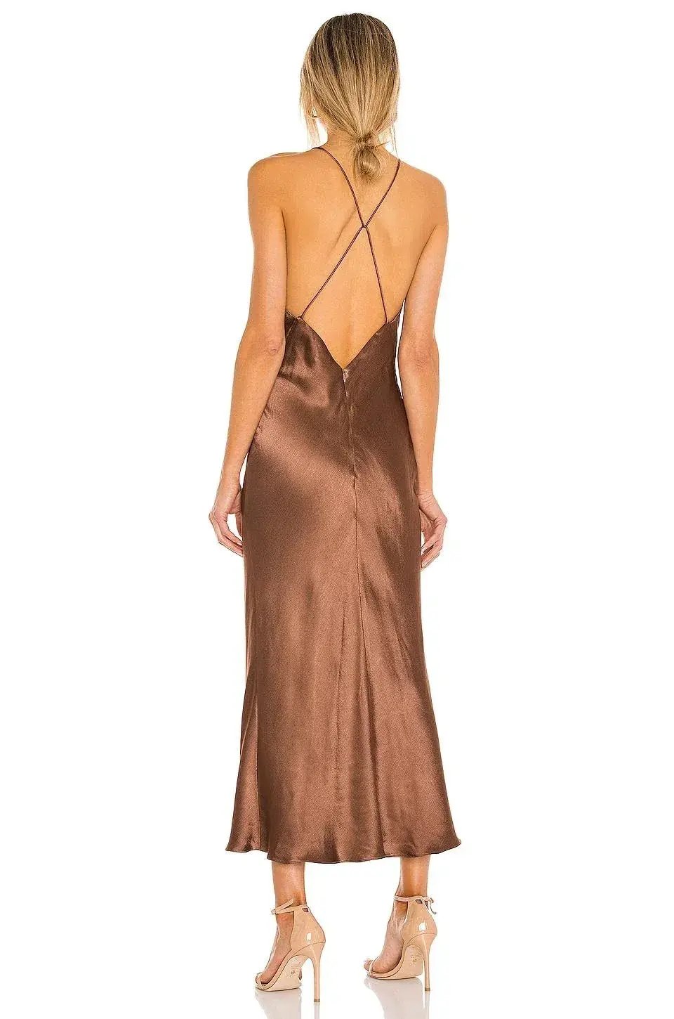 Bec and Bridge Valentina V Dress Brown Size 10 photo 3