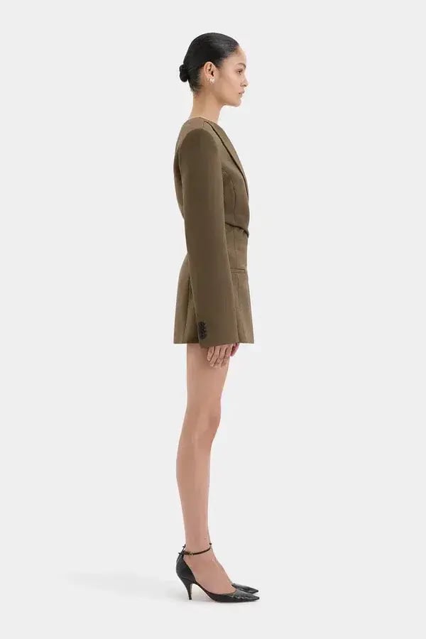 SIR the Label Sartoria Mini Dress Chocolate Marle Size 8 photo 2