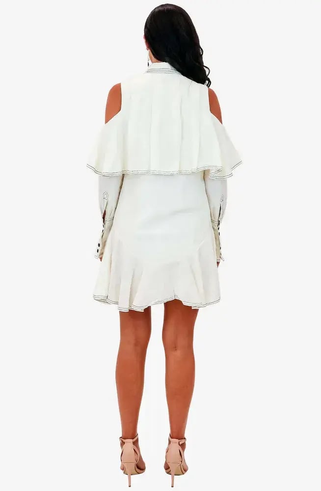 Aje Campaspe Tailored Mini Dress Cream Size 6 photo 2