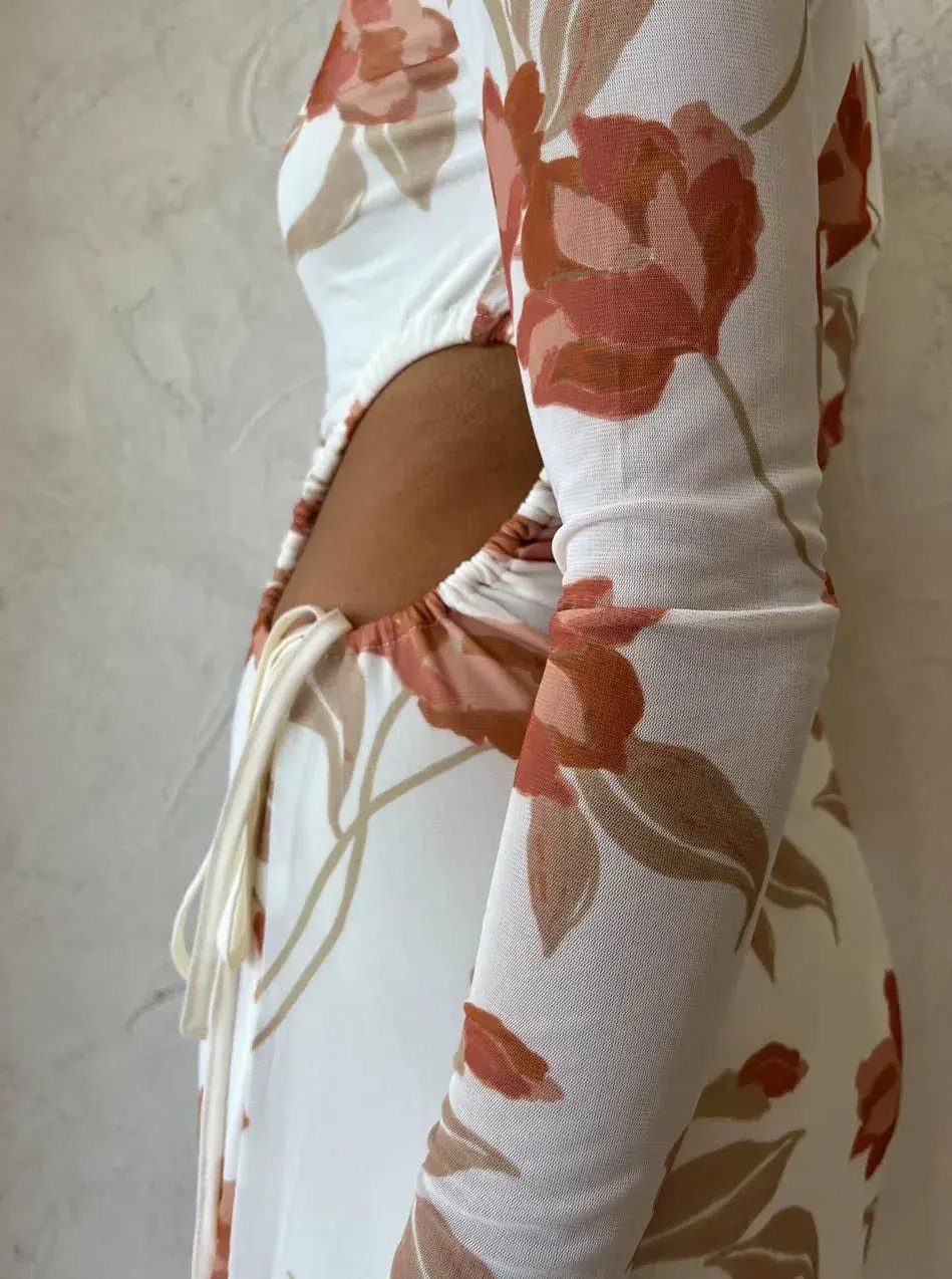 Hansen & Gretel Athena Dress Ivory Floral Size L / Au 12 photo 4