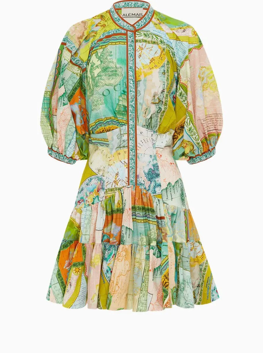 Alemais Atlas Mini Dress Green Multi Size 6 photo 6