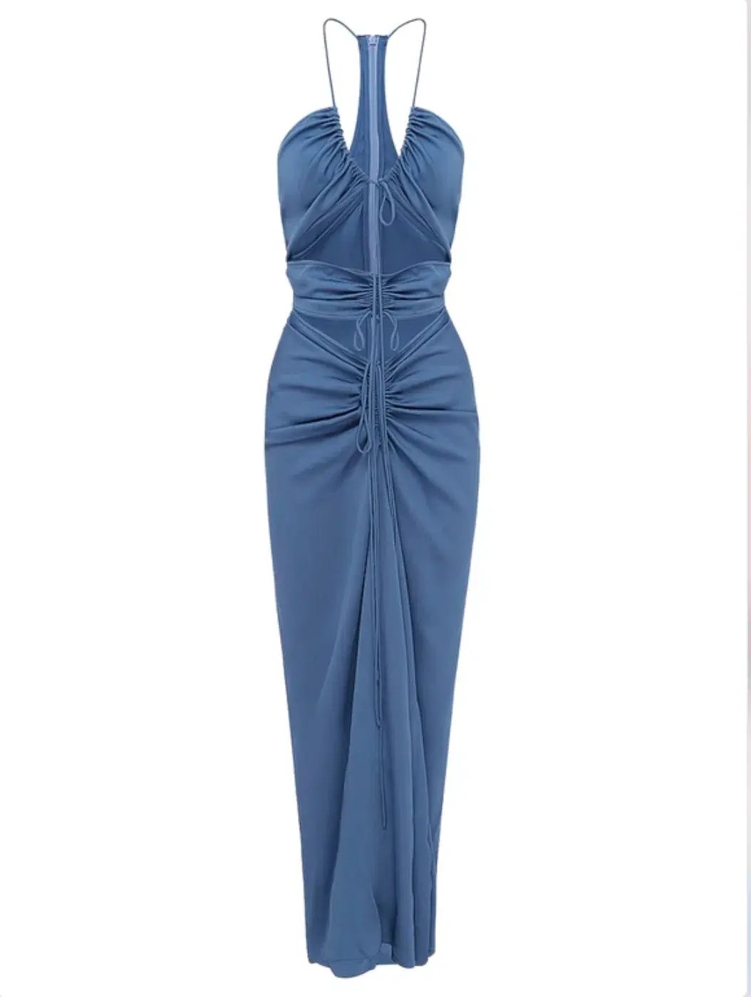 Christopher Esber  Multi Panel Disconnect Ruched Halter Dress Lapis Size 14 AU photo 4