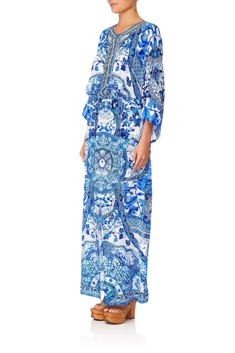 Camilla Split Pocket Dress Eternity's Empire Blue Size L photo 2