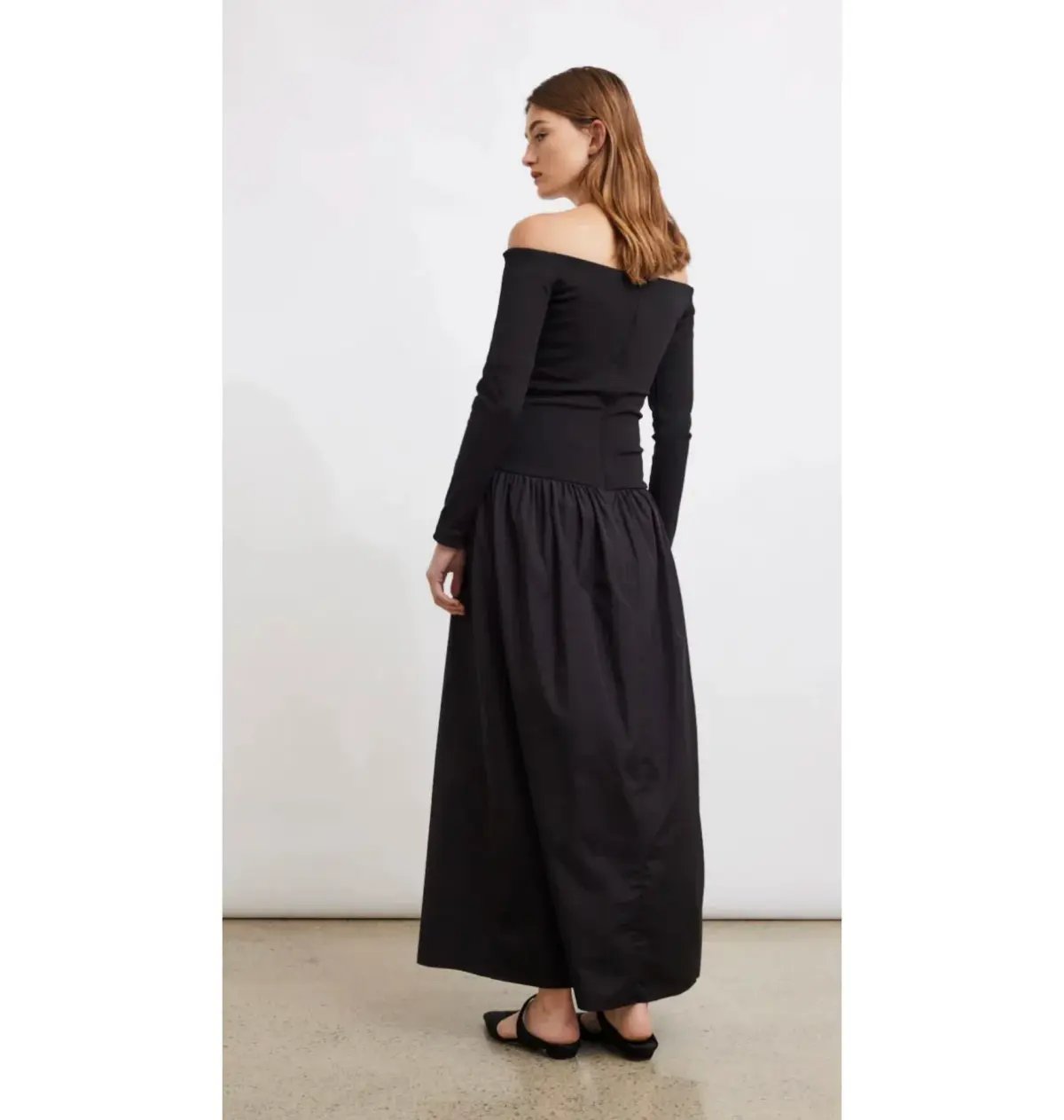 Esse Studios Off Shoulder Knit Cotton Dress Black Size AU 8 photo 2