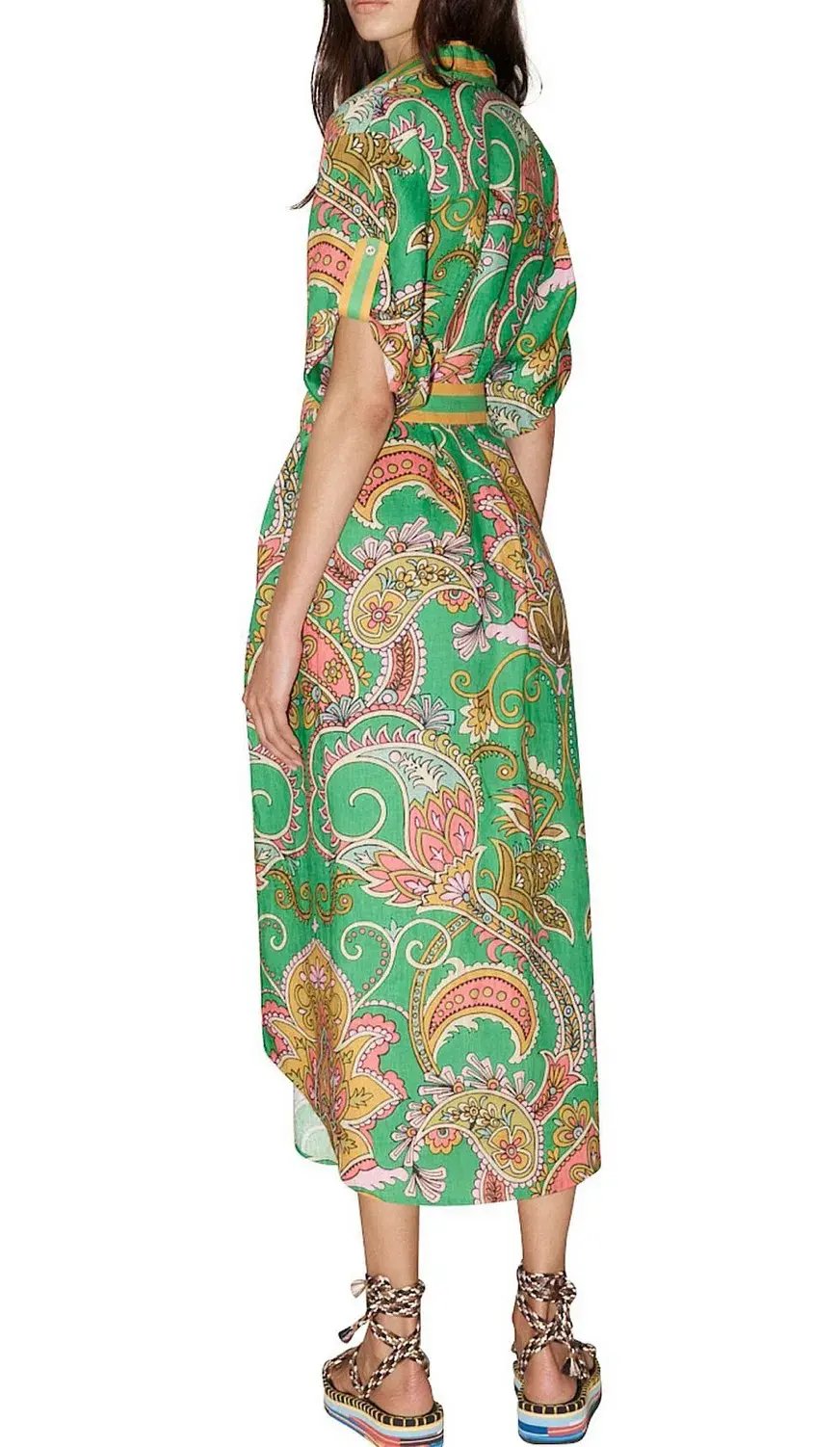 Alemais Marion Shirtdress Green Print Size 14 photo 3