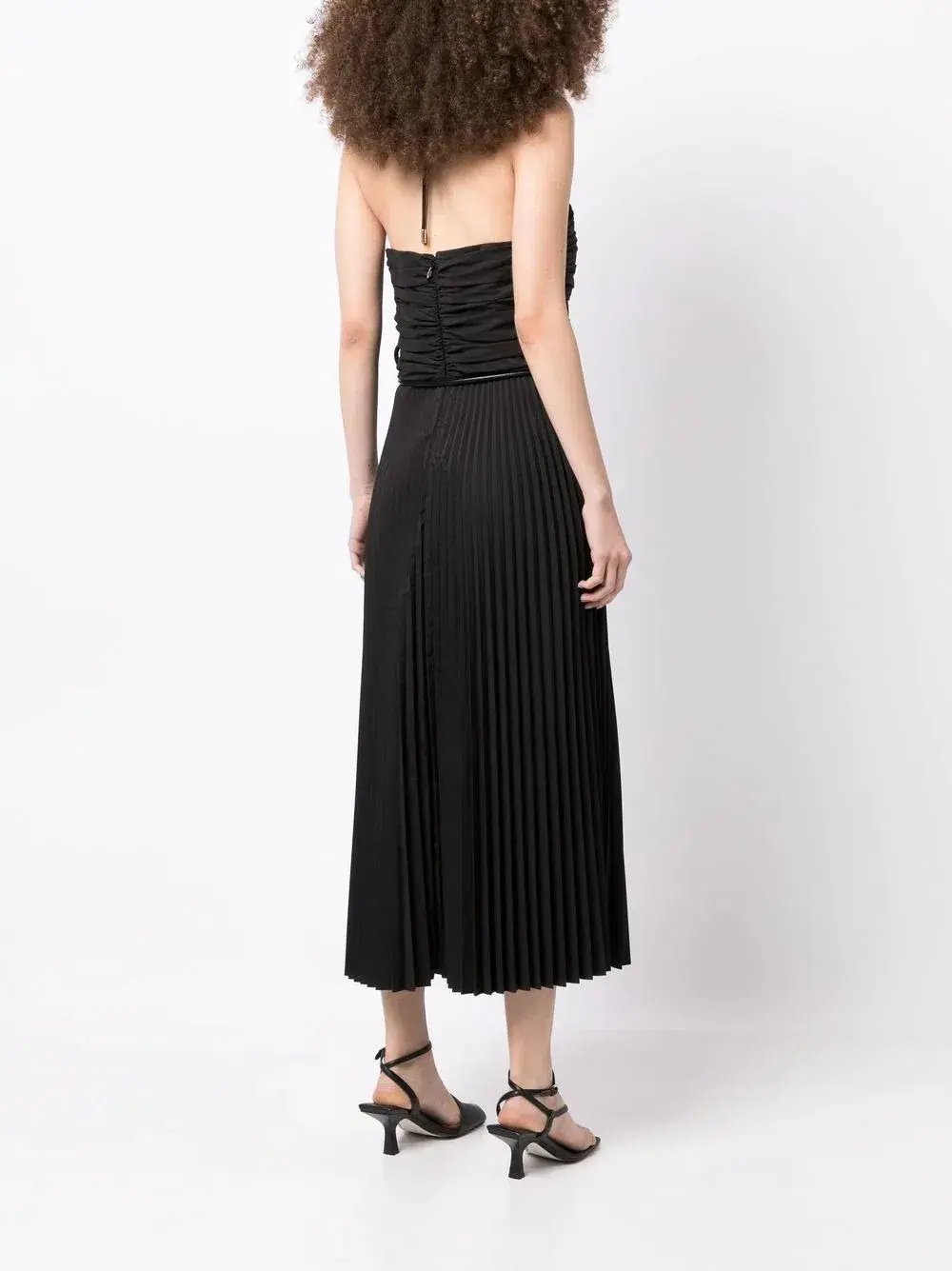 Rebecca Vallance Magdalena Halter Midi Dress Black Size 16 photo 4