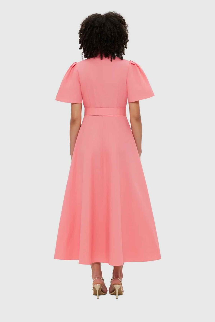 Leo Lin Bianca Short Sleeve Midi Dress - Strawberry Pink photo 3