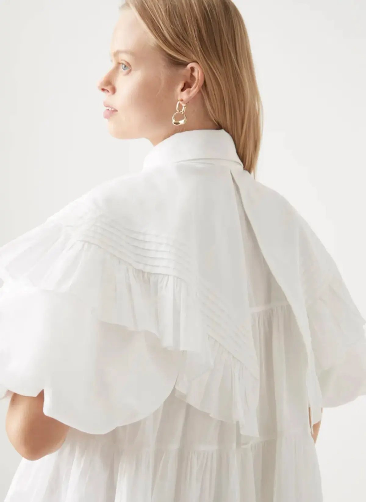 AJE Pablo Bib Smock Mini Dress Ivory Size 10 photo 2
