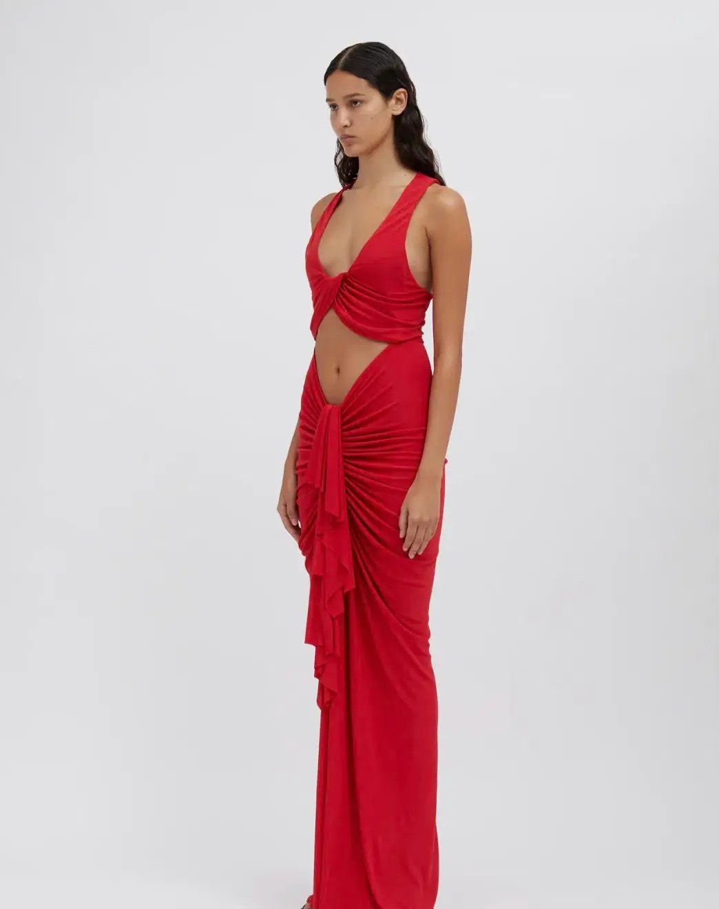 Reformation Raewyn Knit Dress Red Size AU 8 photo 2