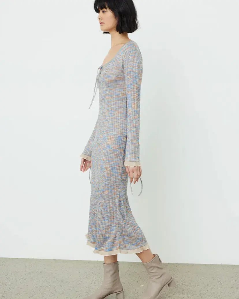 Acne Studios Kadley Cable Knit Midi Dress Grey Size XS / AU 6 photo 2