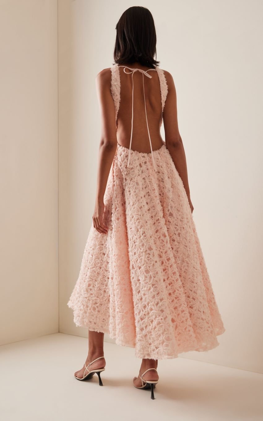 Aje Quintette Backless Midi Dress in Pink photo 3
