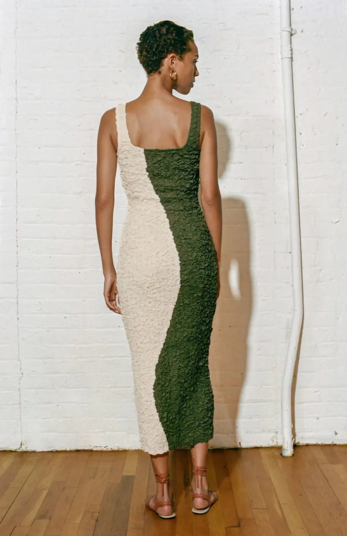 Mara Hoffman Sloan Dress Midi Dress Olive Size L/Au 12 photo 2