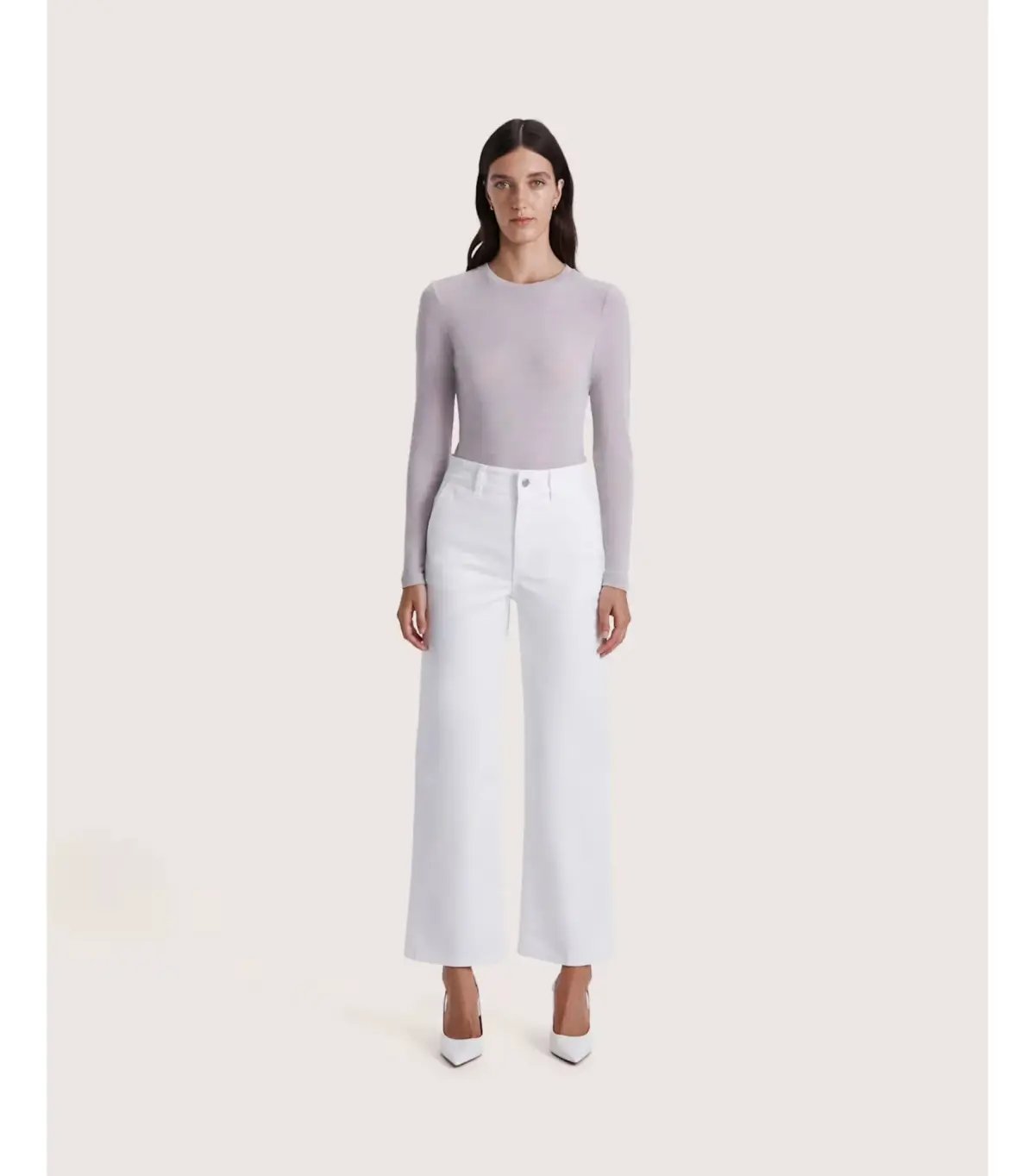 Saba Ava Wide Leg Midi Jean White Size AU 16 photo 2