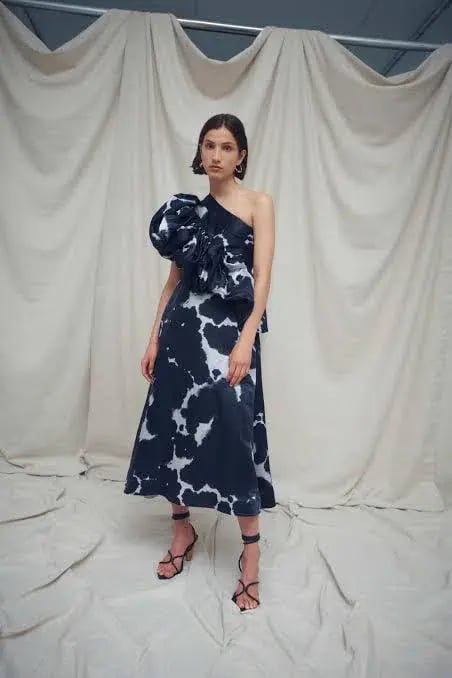 Aje Oxidised One Shoulder Gown Print Size 8 photo 6