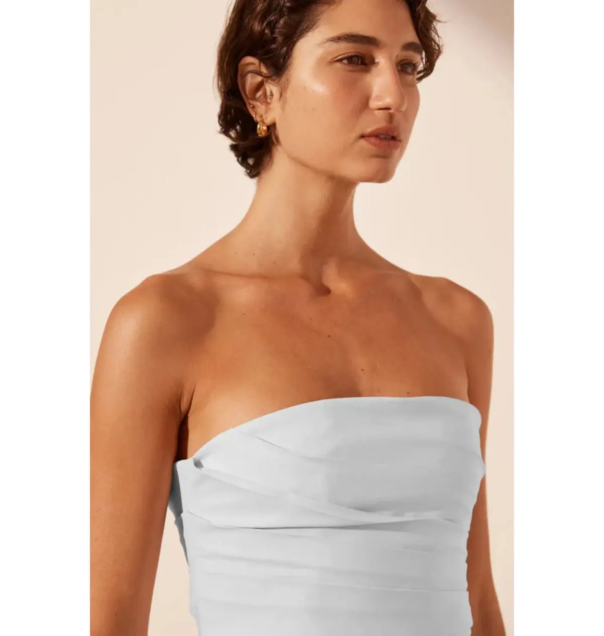 Shona Joy Lani Strapless Draped Maxi Dress Sky Size AU 12 photo 2