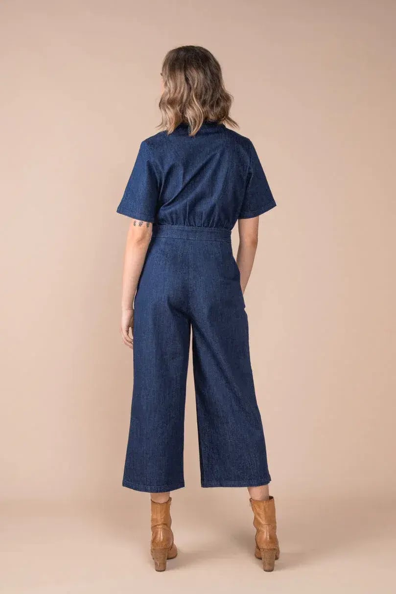 Frock Me Out Denim Freestyler Jumpsuit Dark Indigo Size 18 photo 4