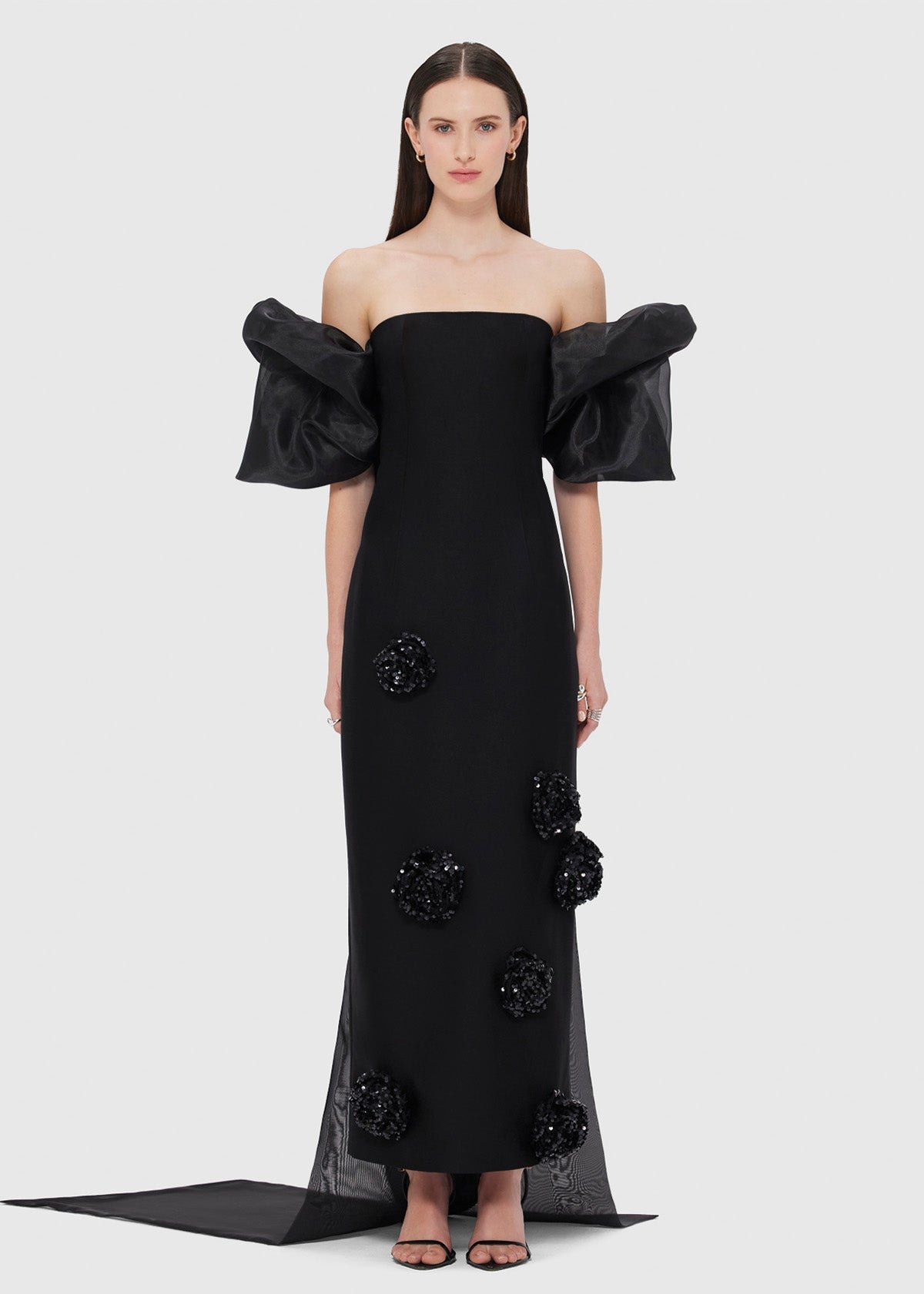 Leonora Puff Sleeve Cape in Black photo 5