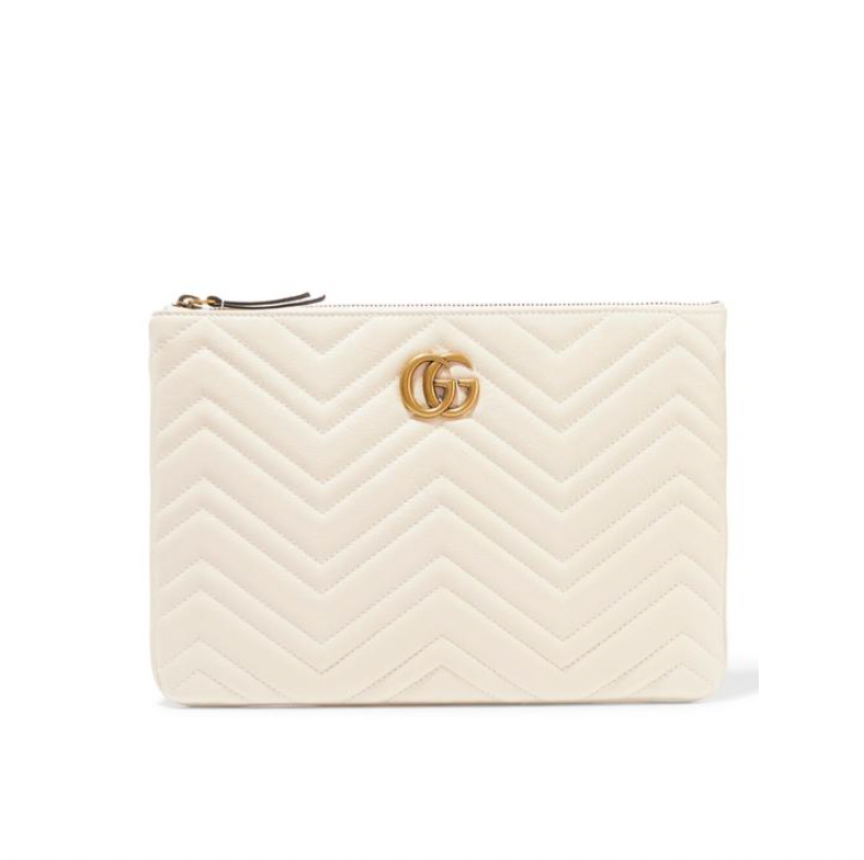 Gucci Gg Quilted Leather Clutch (white) photo 3
