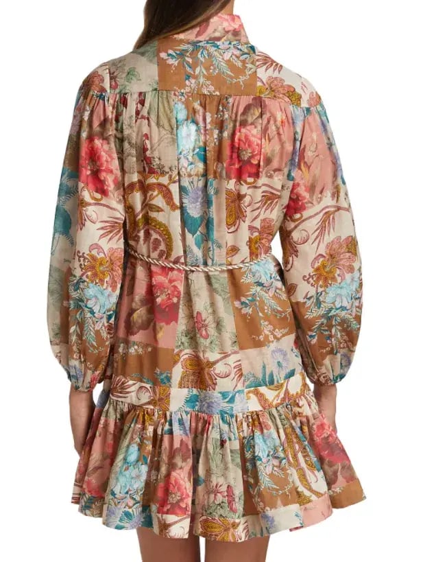 Zimmermann Cassia Drop Waist Mini Dress Print Size 8 photo 3
