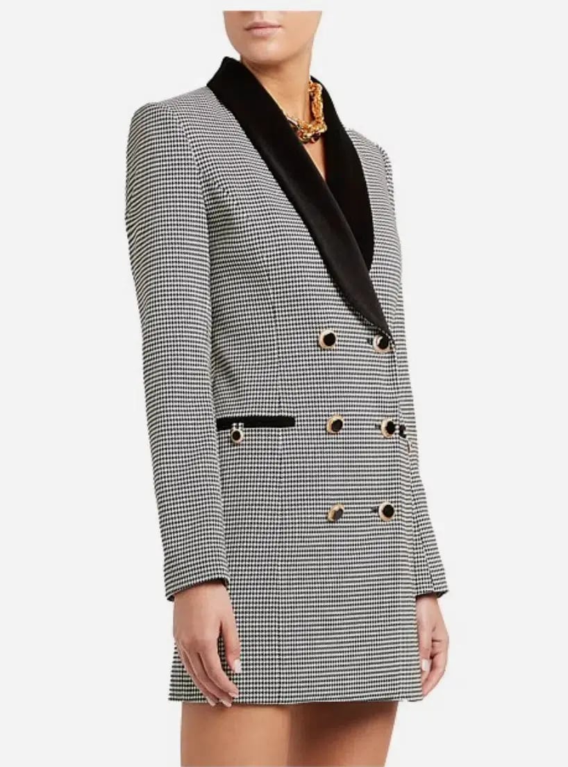 Rebecca Vallance Sebastian Mini Dress Houndstooth Print Size 12 photo 2