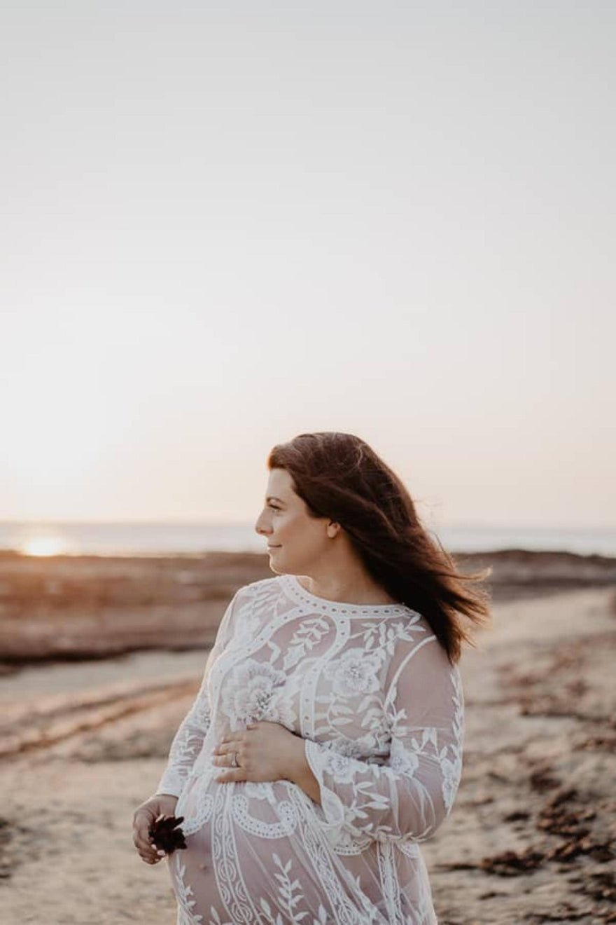 Mama Rentals Fleur Ivory Lace Maxi Dress photo 5