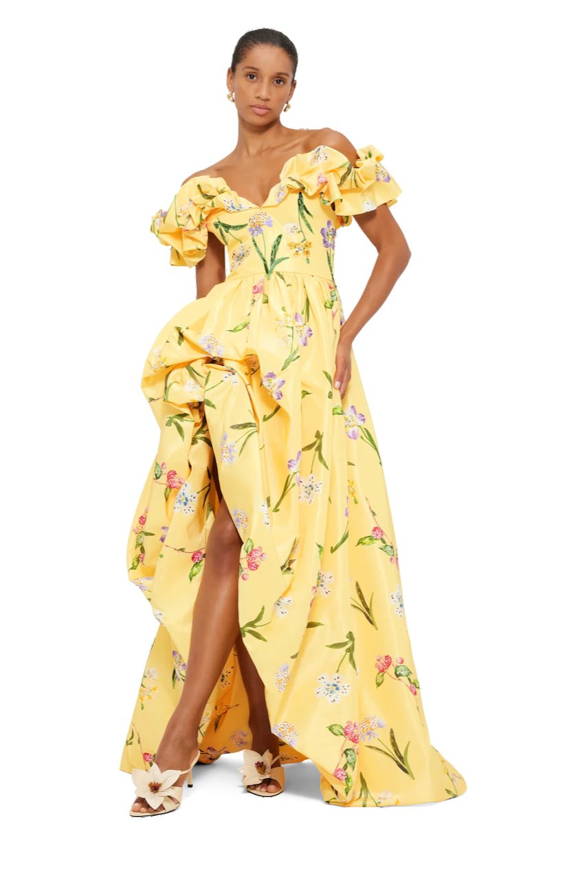 LEO LIN MAXIME VOLUMINOUS GOWN - WILD FLOWER IN SORBET photo 5