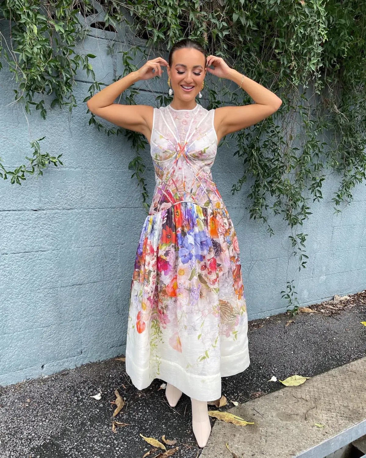 Zimmermann Prima Panelled Midi Dress Multi Floral Size 1 / Au 10 photo 3