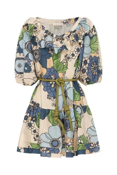 Alemais Farrah Ruffle Off Shoulder Dress Print Size AU 10 photo 4
