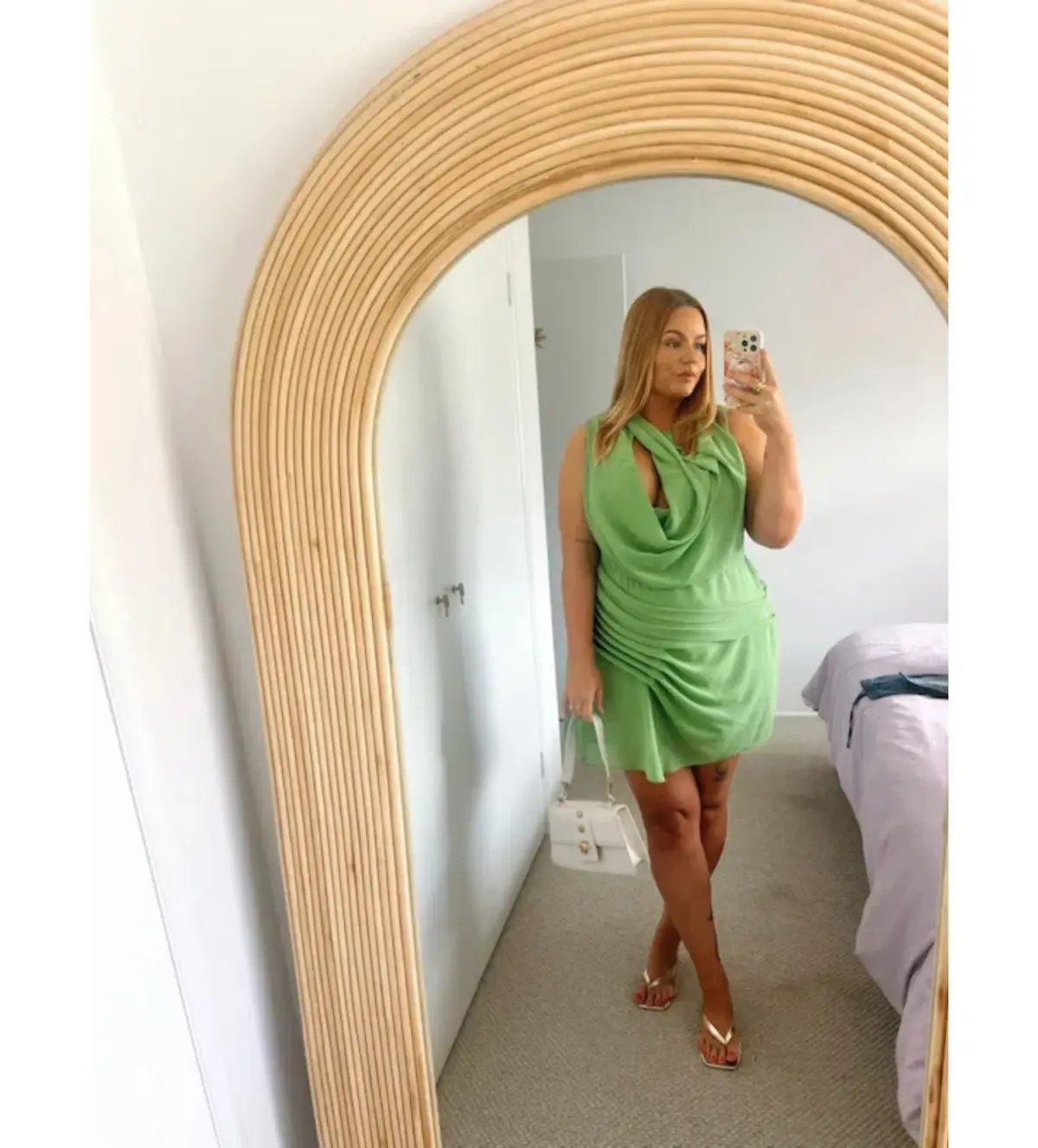 Meshki Oria Chiffon Mini Dress Green Size XXL/AU 16 photo 2
