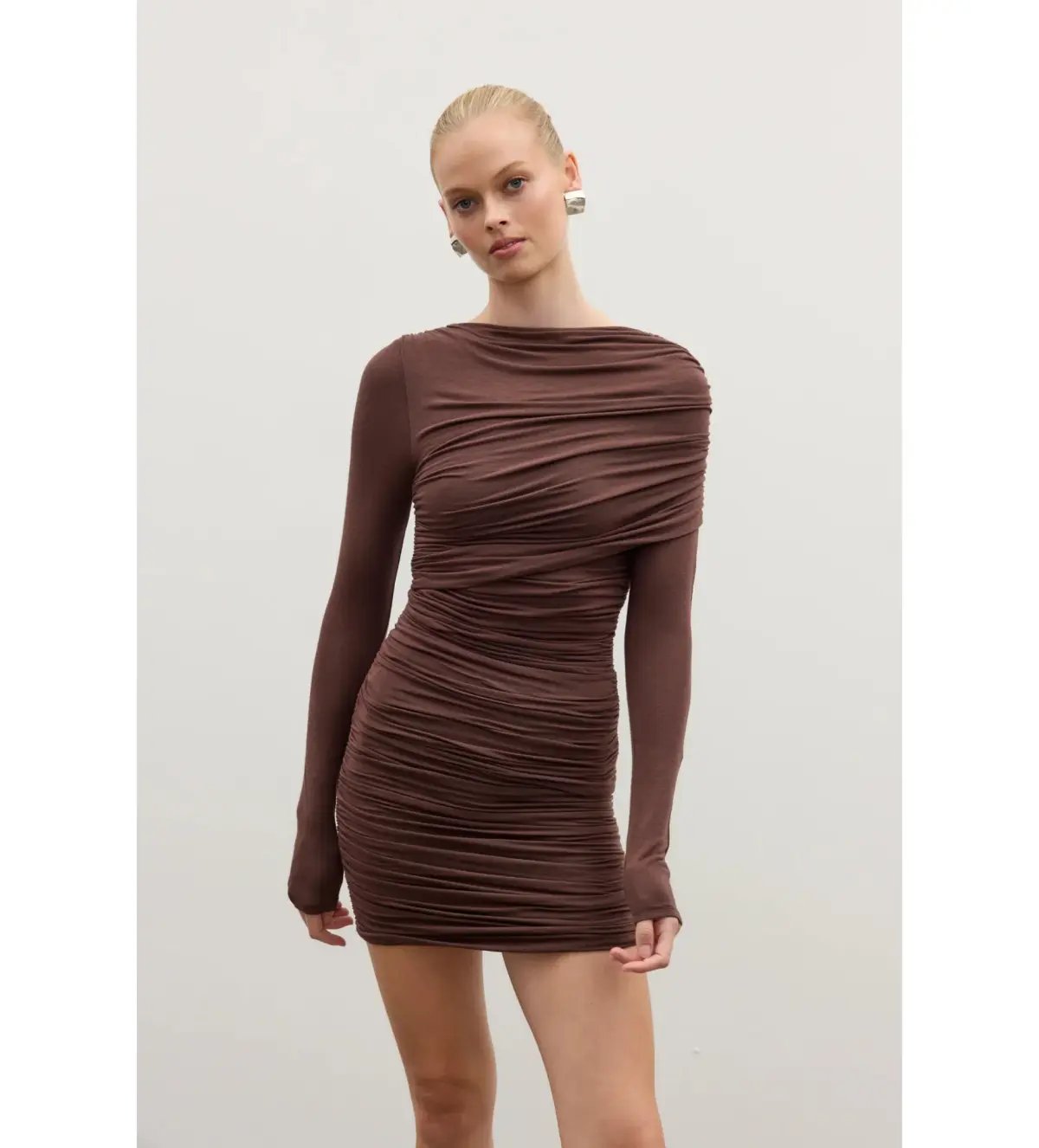 Bayse Kai Mini Dress Chocolate Size XS/AU 6 photo 2