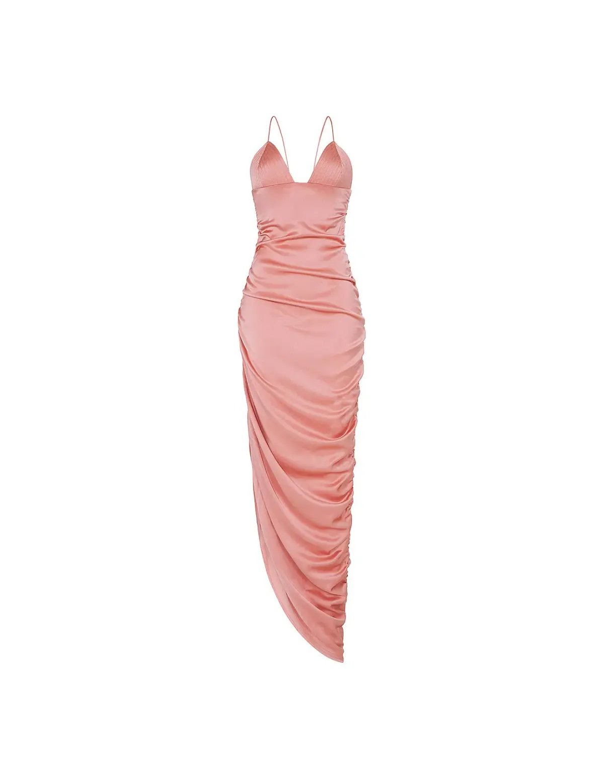 Paris Georgia Fred Bustier Ruched Maxi Dress Pink Size 8 photo 3