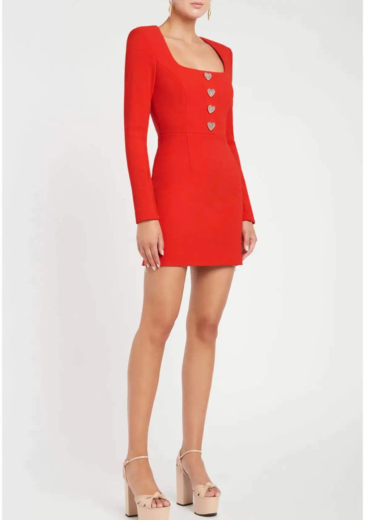 Rebecca Vallance Amanda Long Sleeve Mini Dress Red Size 6 photo 2