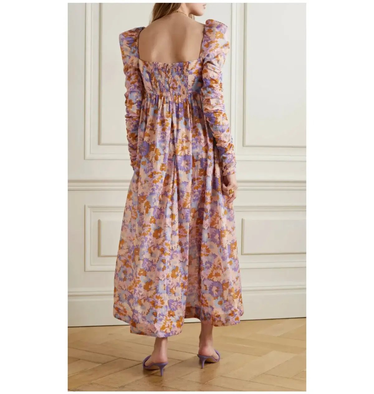 Zimmermann Violet Twist Front Midi Dress Floral Size 0 / AU 8 photo 2