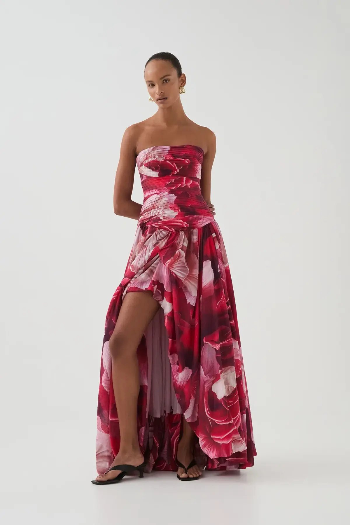Aje Flora Gown Prismatic Floral Red Size AU 10/M photo 9