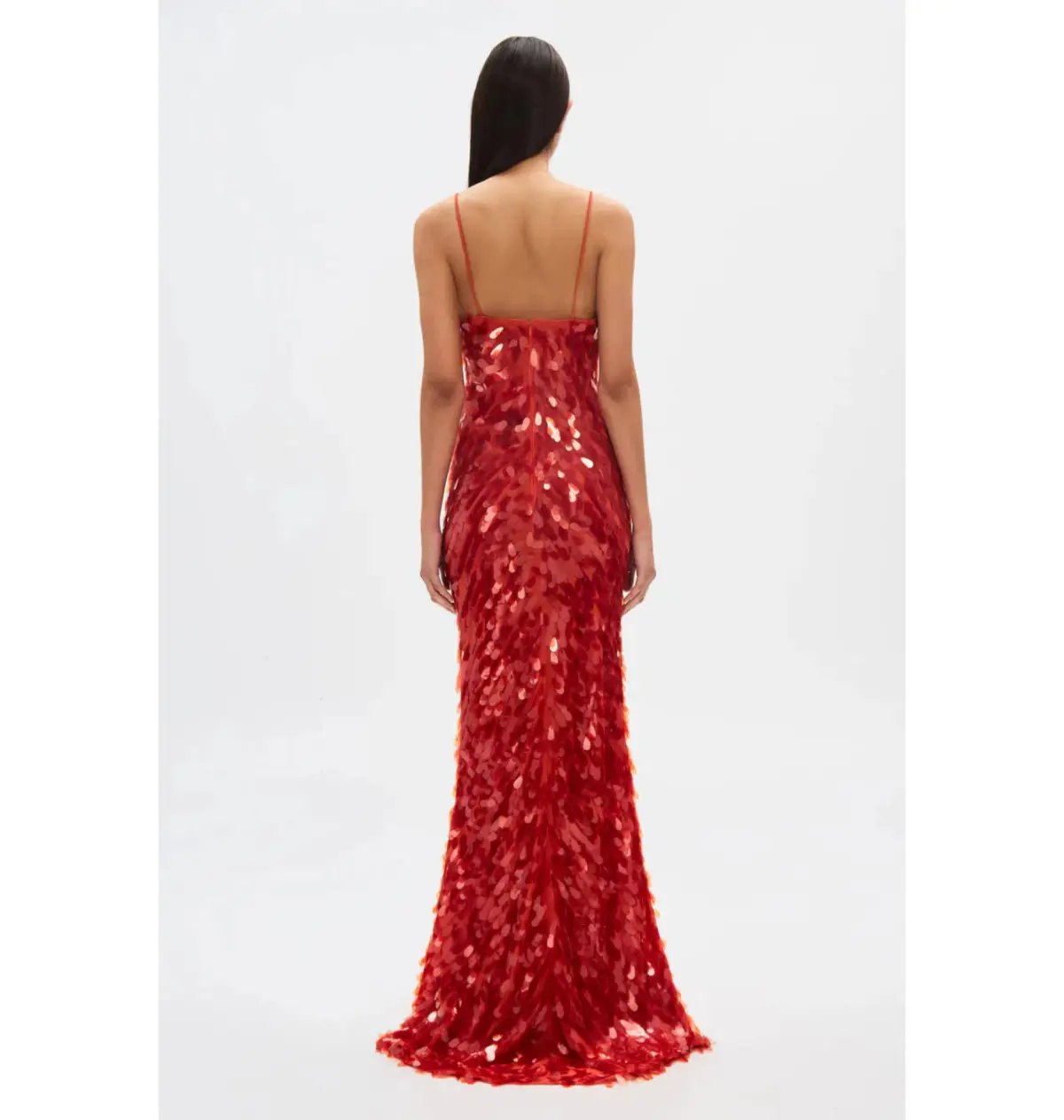 Misha Sapphire Sequin Maxi Dress Red Size 10/M photo 2