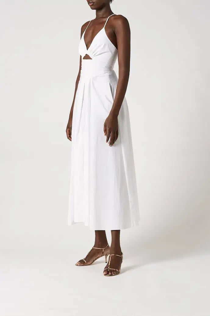Scanlan Theodore Cotton Strappy Dress White Size 8 photo 2