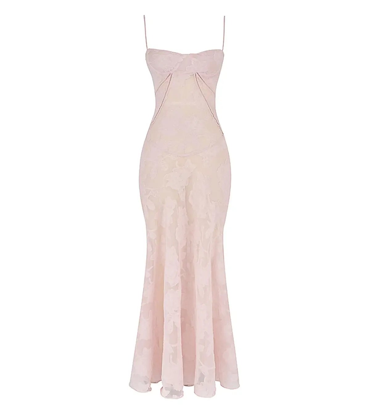 House Of CB Seren Floral Lace Back Maxi Dress Soft Pink Size S/AU 8 photo 4